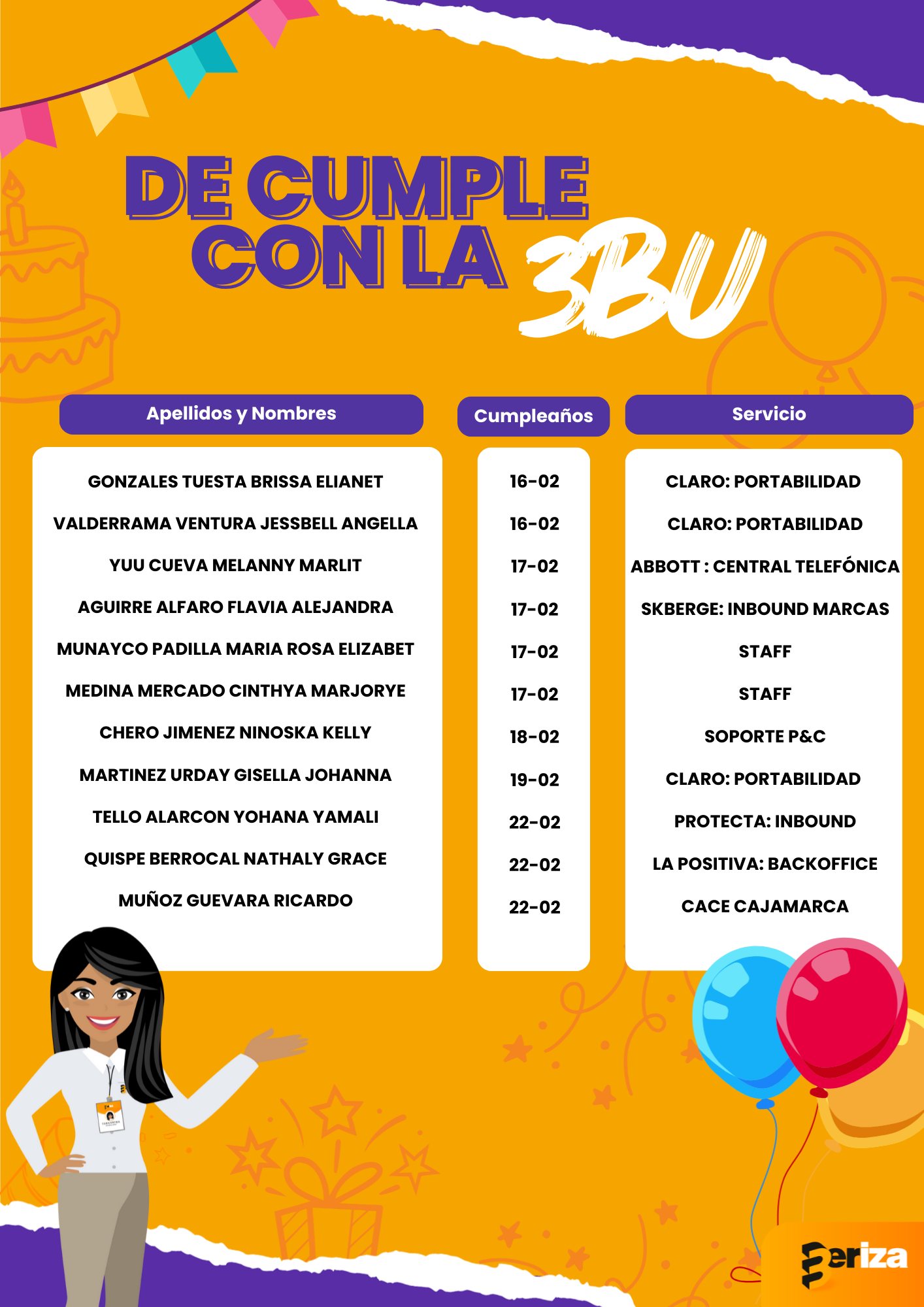 CUMPLEAÑEROS DE LA SEMANA 🎊🎉